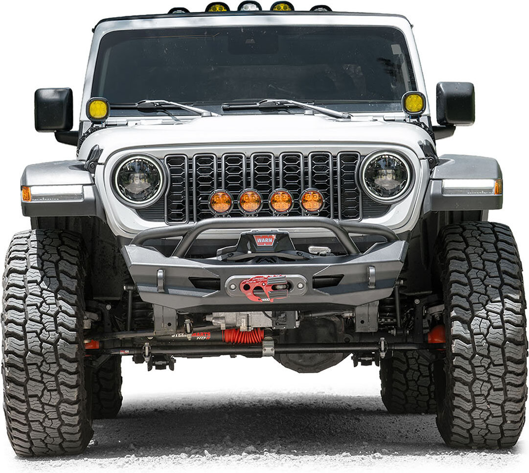 Fab Fours Ghost Stubby Front Bumper for 18-26 Jeep Wrangler JL & Gladiator JT