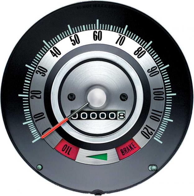 1968 Camaro, Speedometer, 120 MPH, without Speed Warning