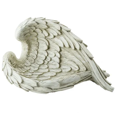 10.75″ Weathered Angel Wings Outdoor Garden Statue for Bird Feeding and Bathing