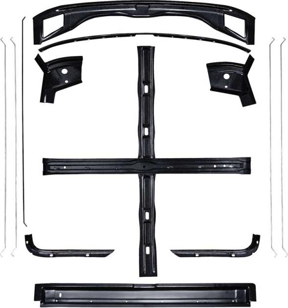 1967-68 Camaro, Firebird, Inner Roof Panel Brace Set, 13 Piece Set, EDP Coated