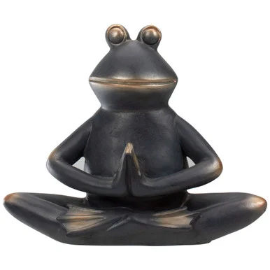 11″ Yoga Frog in Sukhasana Position Garden Statue: Serene Zen Décor for Your Outdoor Space