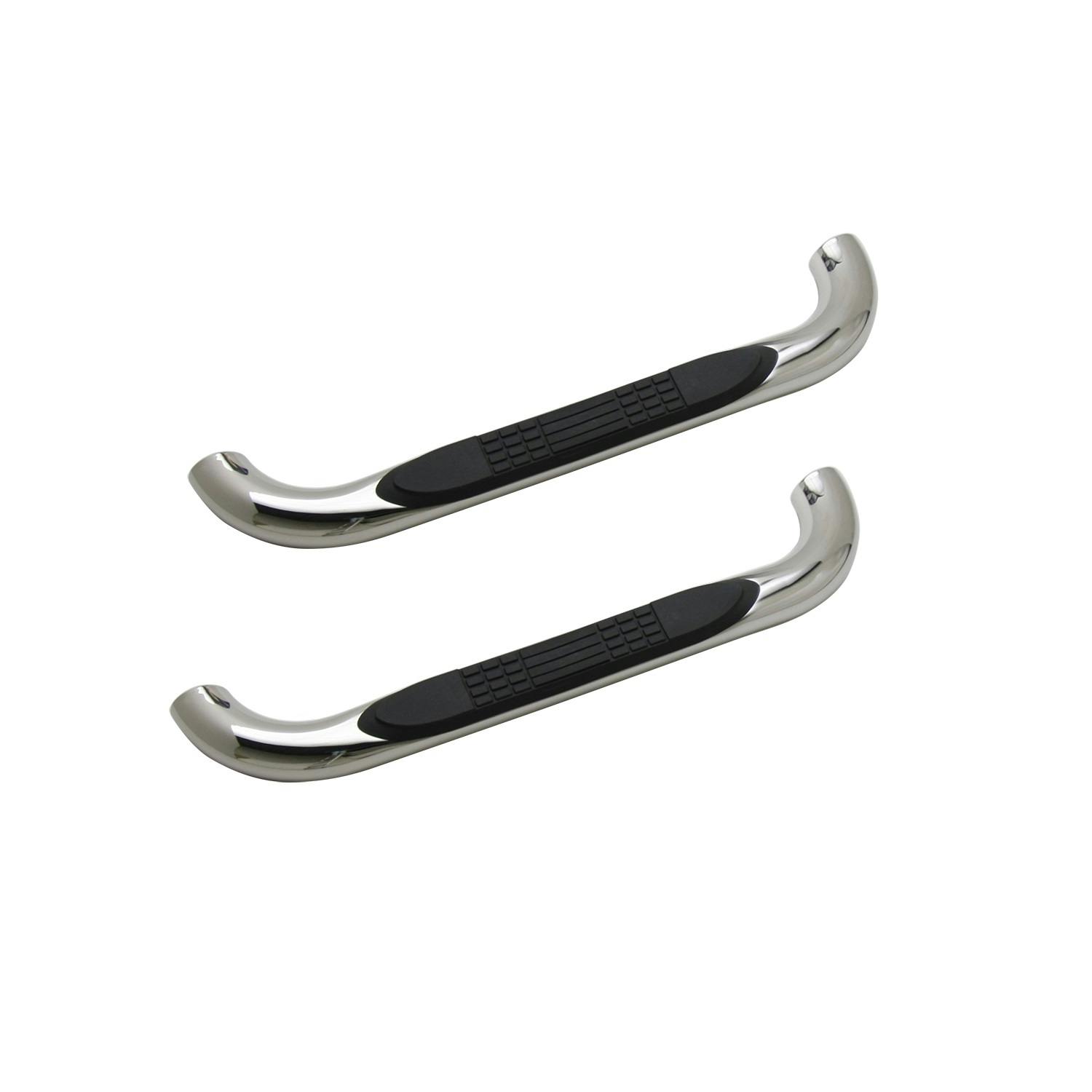 Iconic Accessories 113-0133 3Round Steel Side-Step Nerf Bars (90° Bend, Polished)