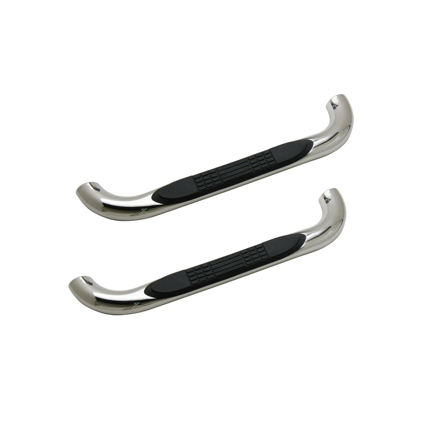 Iconic Accessories 113-0682 3Round Steel Side-Step Nerf Bars (90° Bend, Polished)