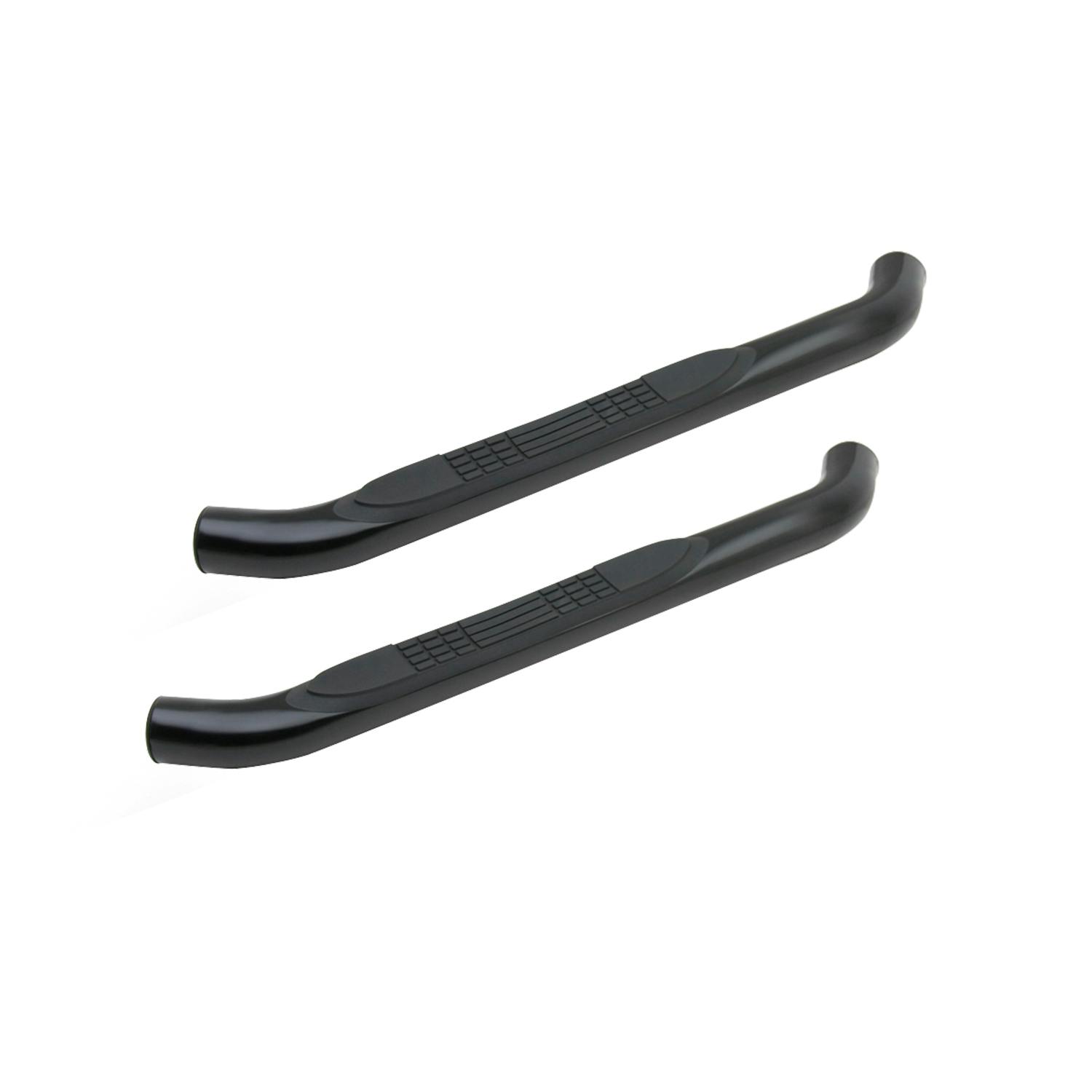 Iconic Accessories 113-5572 3Round Steel Side-Step Nerf Bars (90° Bend, Black Powder Coated)