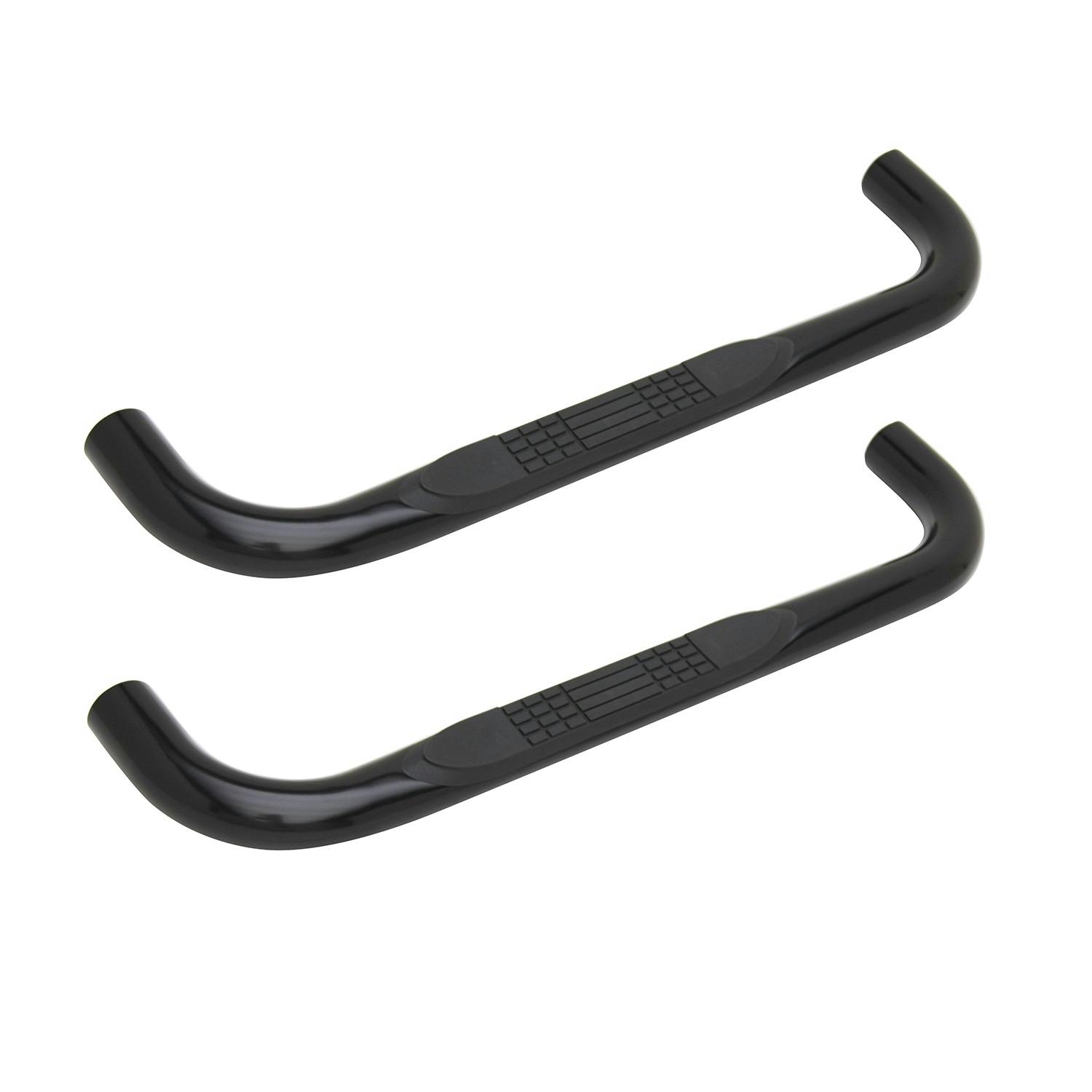 Iconic Accessories 113-5790 3Round Steel Side-Step Nerf Bars (90° Bend, Black Powder Coated)