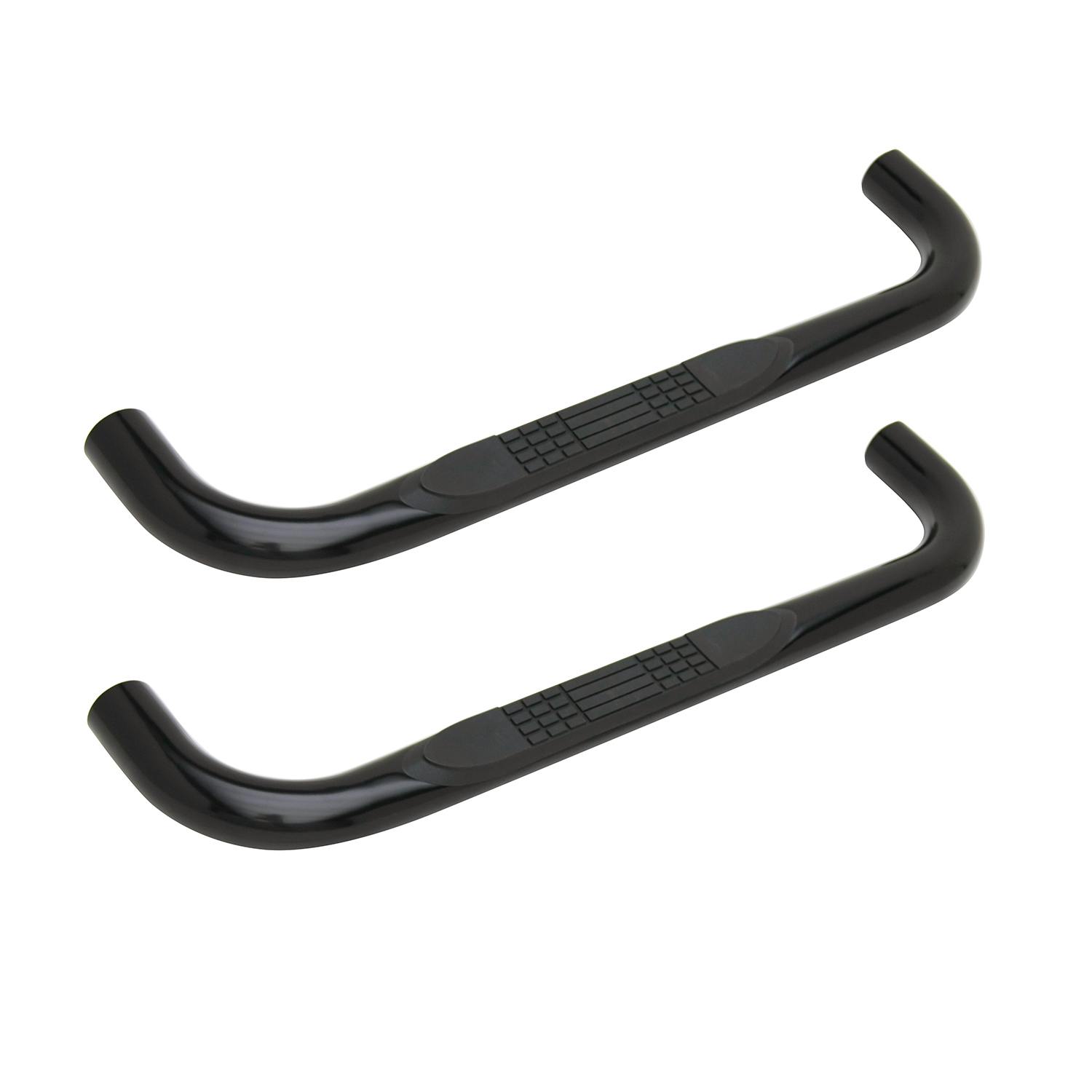 Iconic Accessories 113-5843 3Round Steel Side-Step Nerf Bars (90° Bend, Black Powder Coated)