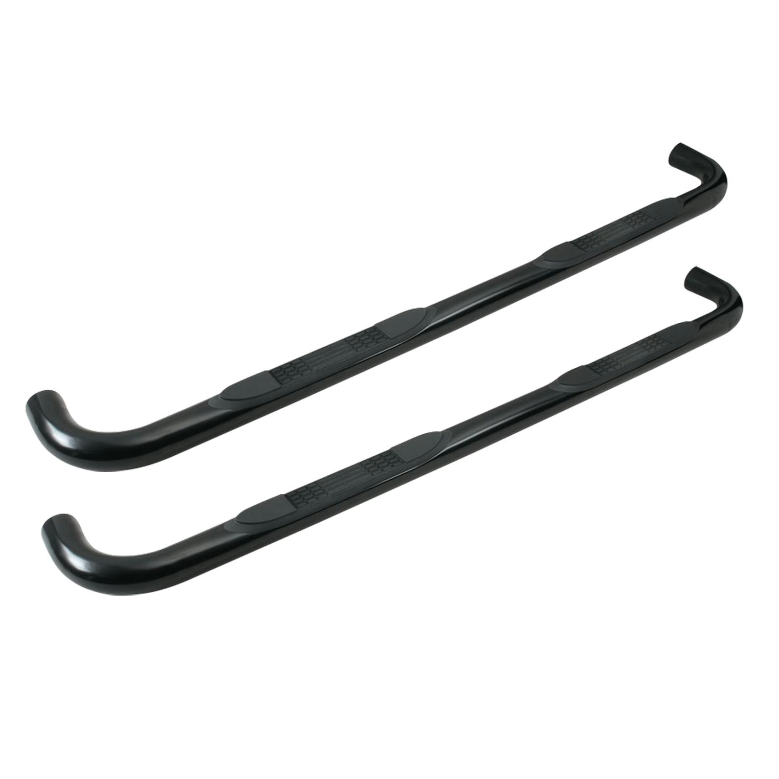 Iconic Accessories 113-5992 3Round Steel Side-Step Nerf Bars (90° Bend, Black Powder Coated)