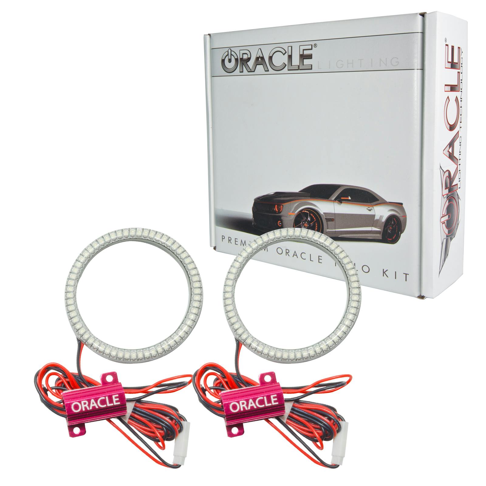 Oracle Lighting 1235-003 2015-2017 Ford Mustang Surface Mount LED Projector Fog Light Halo Kit - Red