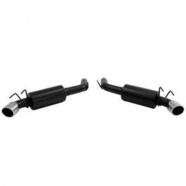 Camaro Flowmaster Dual Exhaust, American Thunder, 3 Hushpower Axle-Back, V8, With Ground Effects Package, 2010-2013