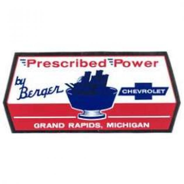 Camaro Berger Prescribed Power Decal, 1967-1969