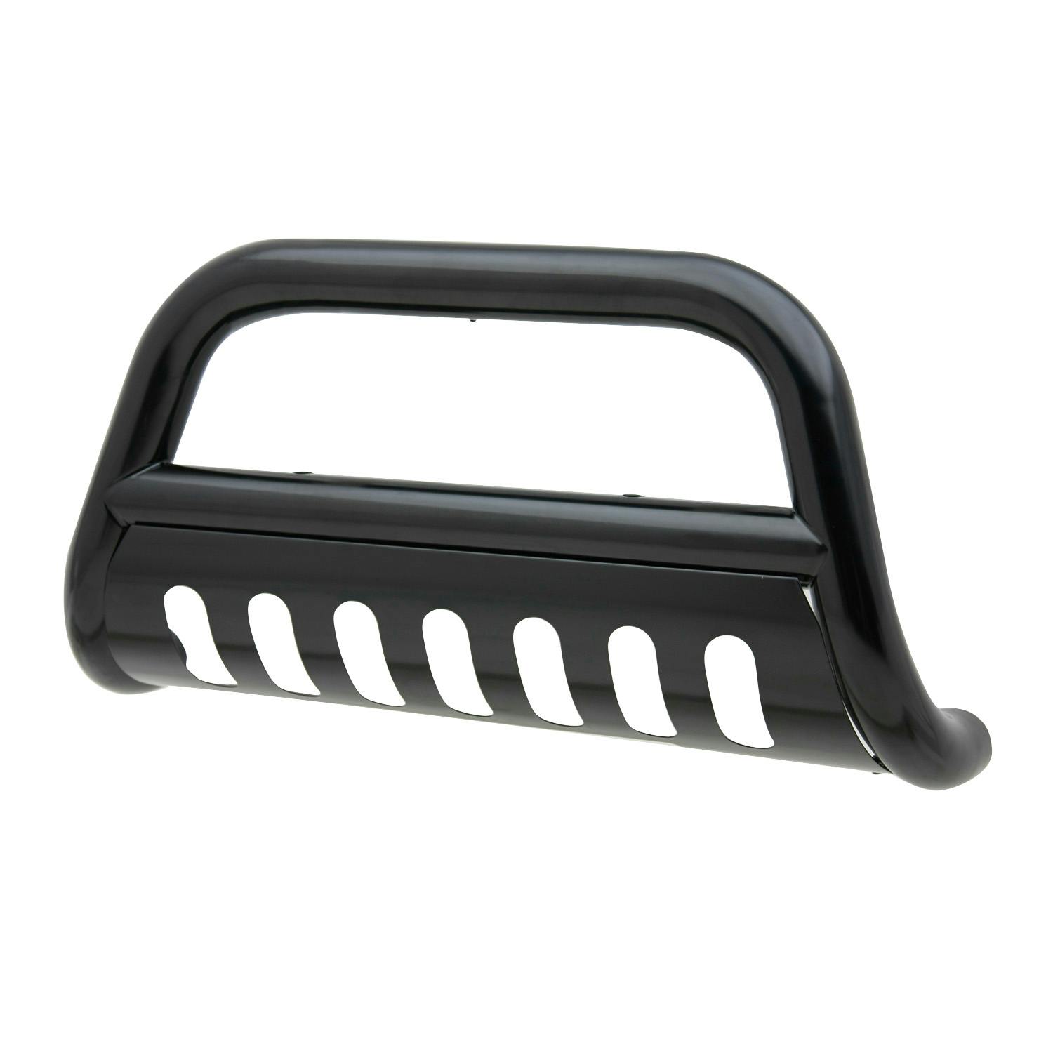 Iconic Accessories 131-5063 Black Powder Coated Steel Bull Bar with Brushed Skid Plate