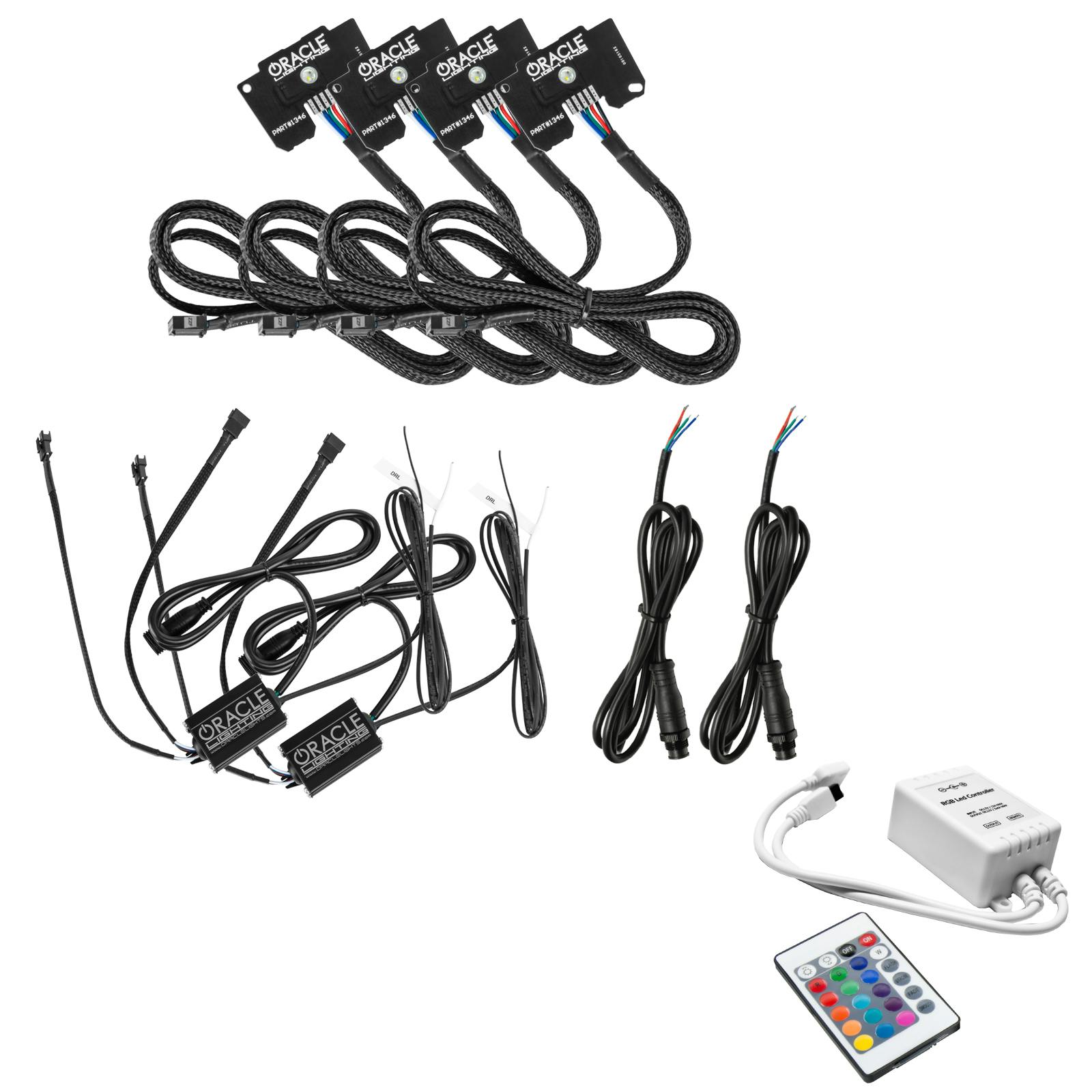 Oracle Lighting 1346-504 Jeep Wrangler JL/Gladiator JT ColorSHIFT RGB+W Headlight DRL Upgrade Kit
