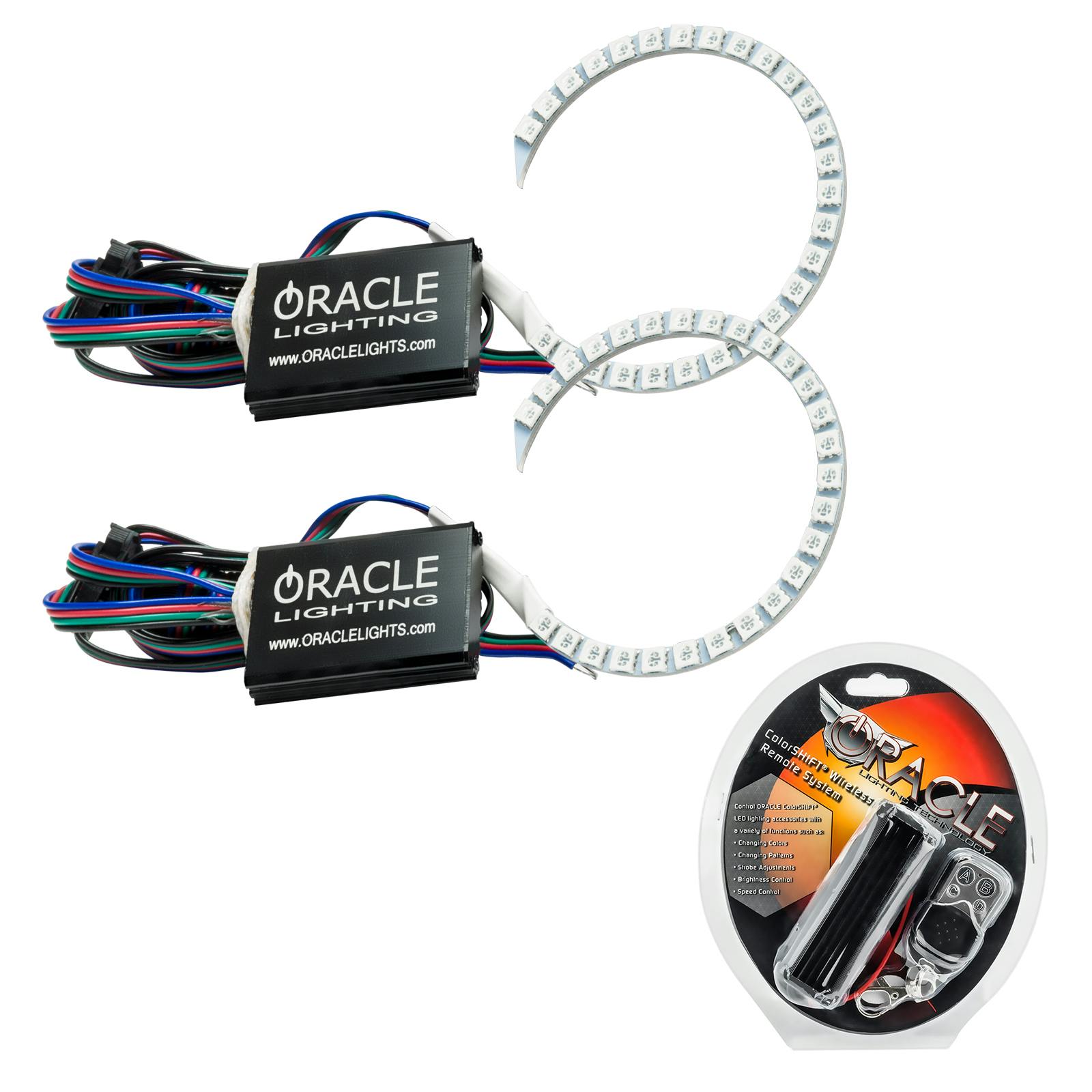 Oracle Lighting 1347-330 2018-2023 Ford Mustang LED Headlight Halo Kit - ColorSHIFT - w/RF Controller