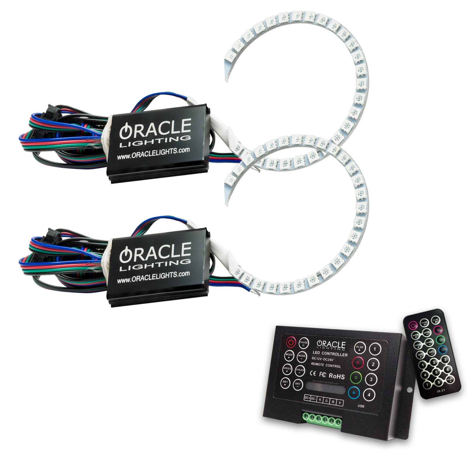 Oracle Lighting 1347-333 2018-2023 Ford Mustang LED Headlight Halo Kit - ColorSHIFT - w/2.0 Controller