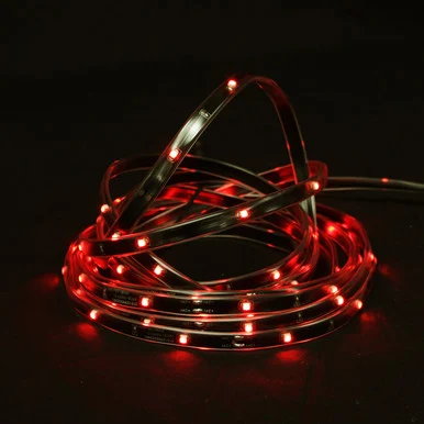 18′ Red LED Outdoor Christmas Linear Tape Lighting – Black Finish