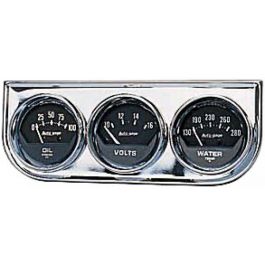 Auto Meter 3 Gauge Console Black Oil/Water/Volt 2 1/16"