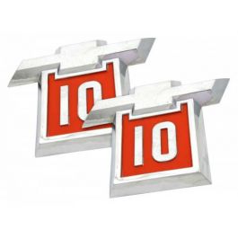 Counterpart Automotive "10 w/ Bowtie" Fender Side Emblems 1964 Chevrolet Truck