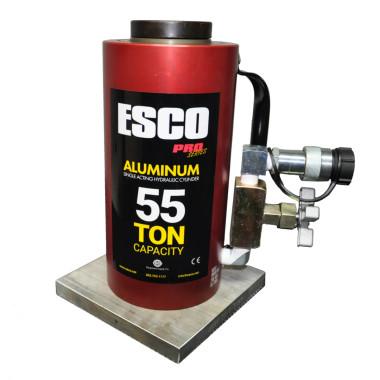 Esco 10312 Jack, 55 Ton Lightweight Aluminum With Shut Off Valve And Base Plate, 6" Stroke