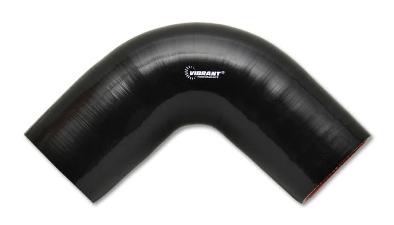 Vibrant 4 Ply Reinforced Silicone Elbow Connector – 4in I.D. – 90 deg. Elbow (BLACK)