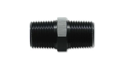 Vibrant 3/8in NPT x 3/8in NPT Straight Union Pipe Adapter Fitting – Aluminum vib10372