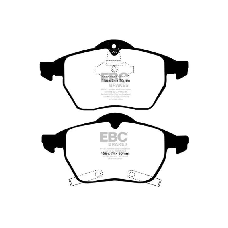 EBC 98 Saab 9-3 2.0 Turbo Greenstuff Front Brake Pads
