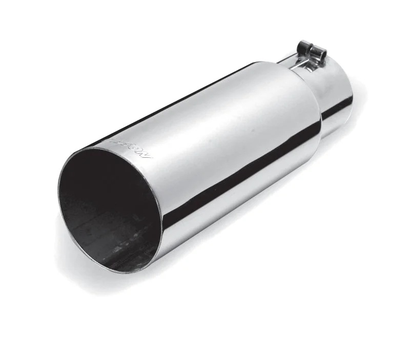 Gibson Round Single Wall Straight-Cut Tip – 3.5in OD/3in Inlet/12in Length – Stainless