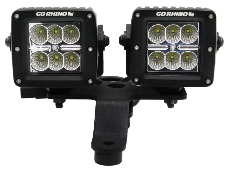 Go Rhino 18-20 Jeep Wrangler JL/JLU/Gladiator JT Light Mount – Two 3in Cubes