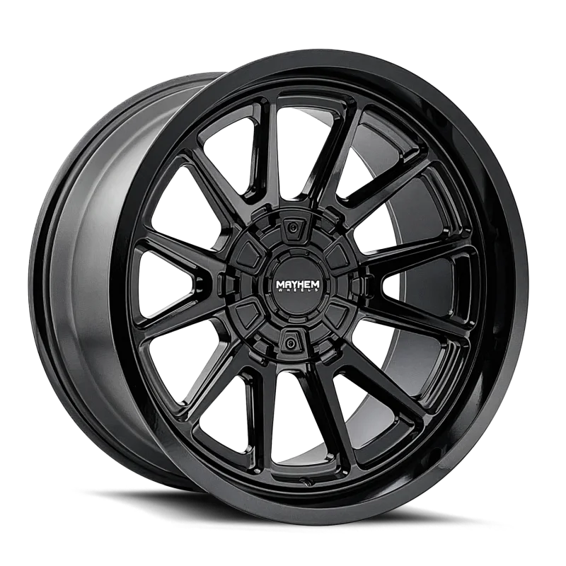 Mayhem 8116 Intrepid 20×10 / 5×127/139.7 BP / -24mm Offset / 87mm Hub Gloss Black Wheel
