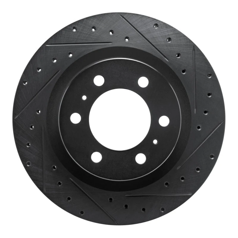 R1 2022-2025 Lexus LX600 Front Right Drilled & Slotted Black Brake Rotor