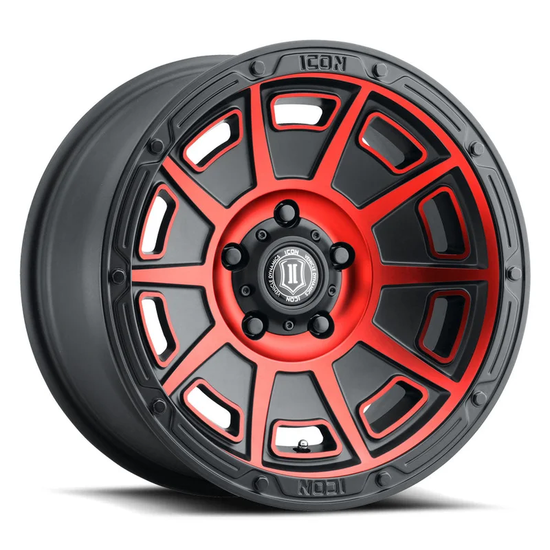ICON ALLOYS VICTORY SAT BLK RED – 17 X 8.5 / 6X5.5 / 0MM / 4.75″ BS