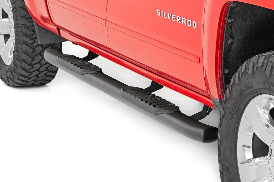 Oval Nerf Step | Crew Cab| Def Tank | Chevy/GMC 1500/2500HD/3500HD | 2007-2019 | Rough Country | 21001