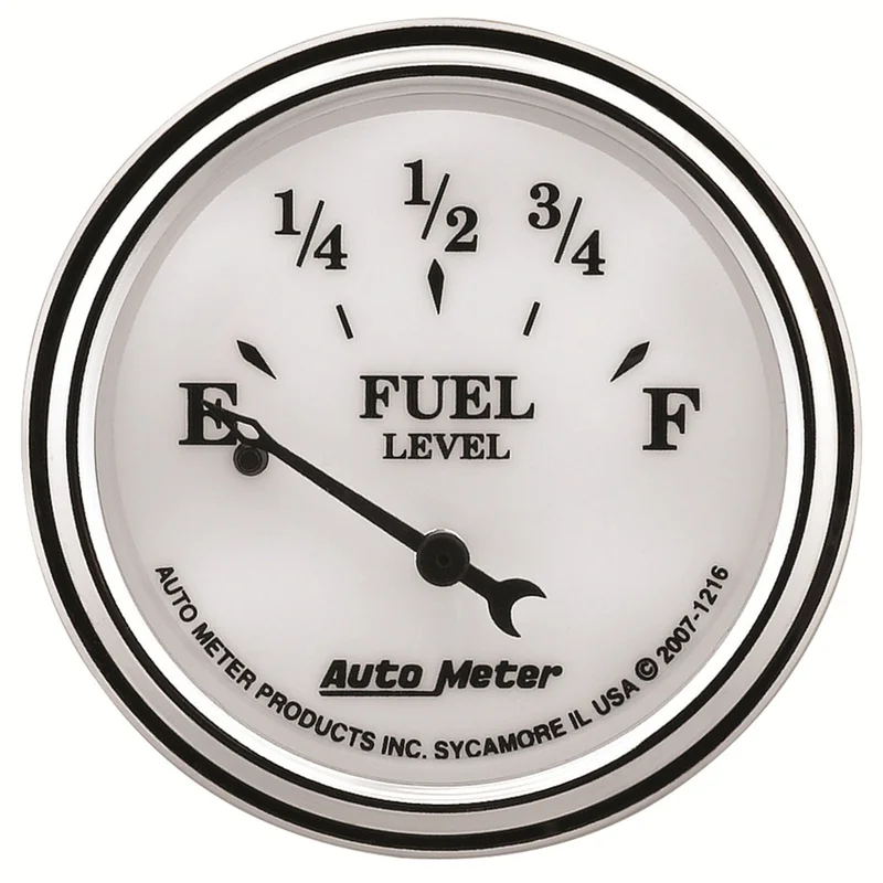 GAUGE, FUEL LEVEL, 2 1/16in, 240OE TO 33OF, ELEC, OLD TYME WHITE II
