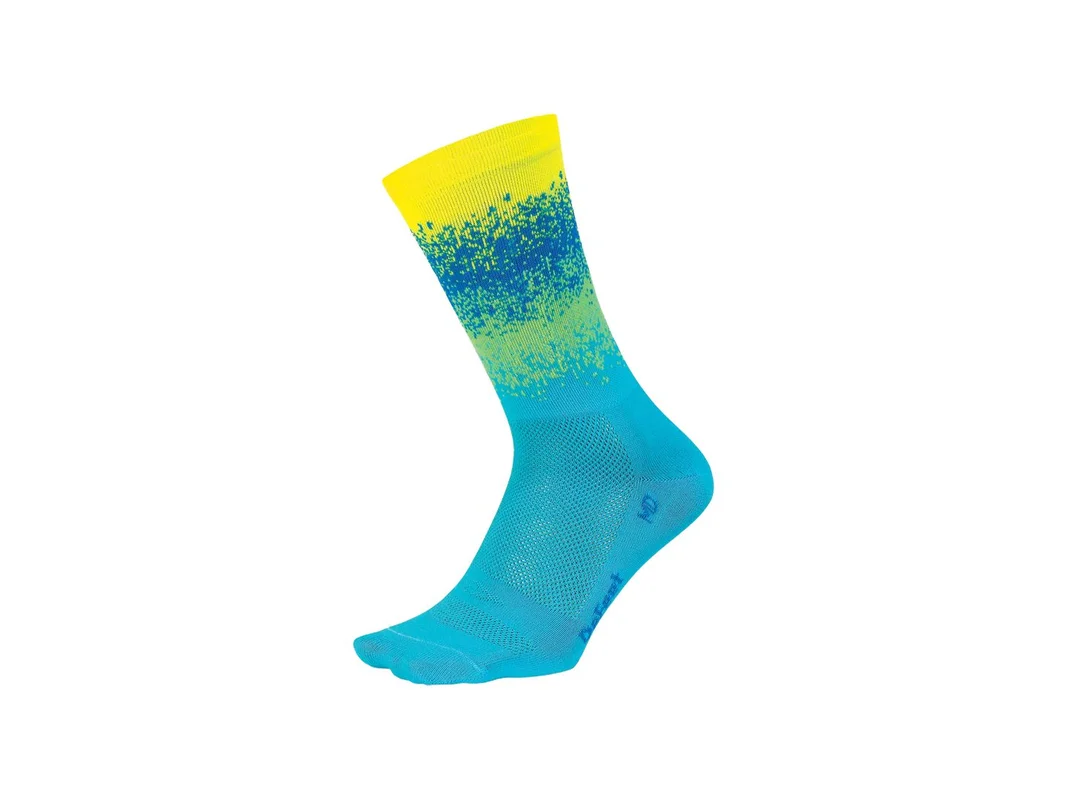 Sock DeFeet Aireator 6″ Ombre Large Blue/Yellow