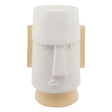 22″ White and Beige Angry Comic Face Planter
