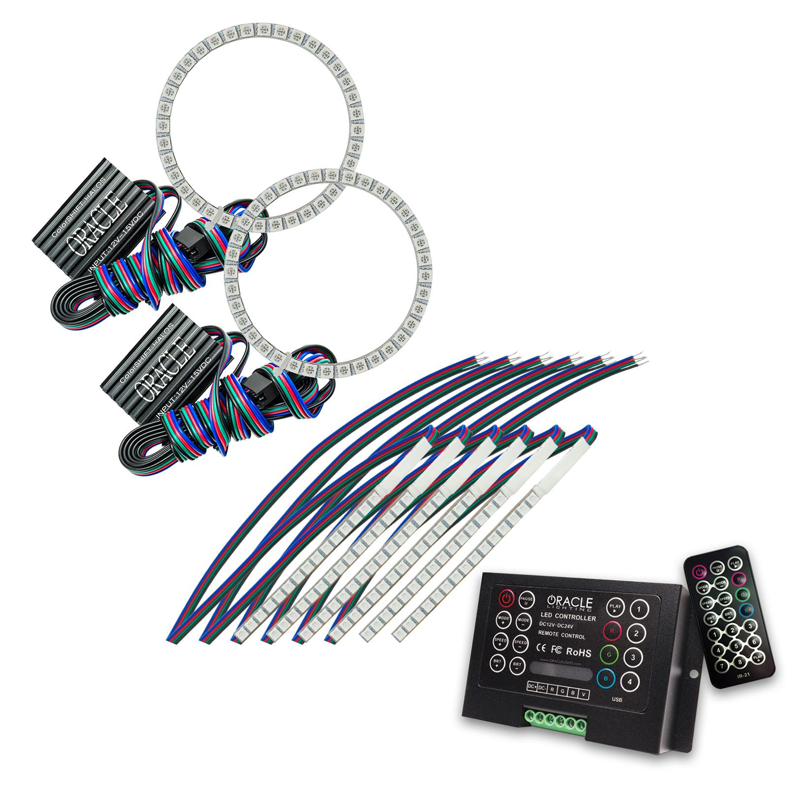 Oracle Lighting 2267-333 2015-2017 Ford Mustang V6/GT/Shelby ColorSHIFT DRL Upgrade w/Halo Kit