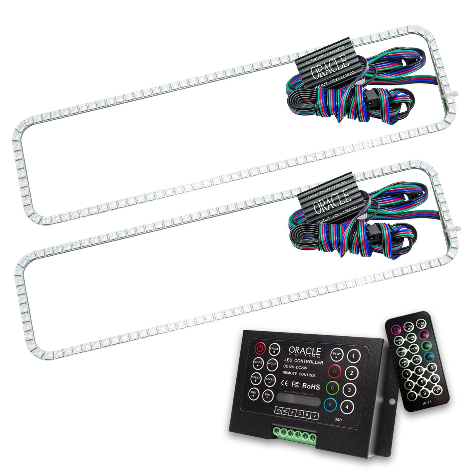 Oracle Lighting 2275-333 1988-1998 GMC Sierra LED Headlight Halo Kit - ColorSHIFT - w/2.0 Controller