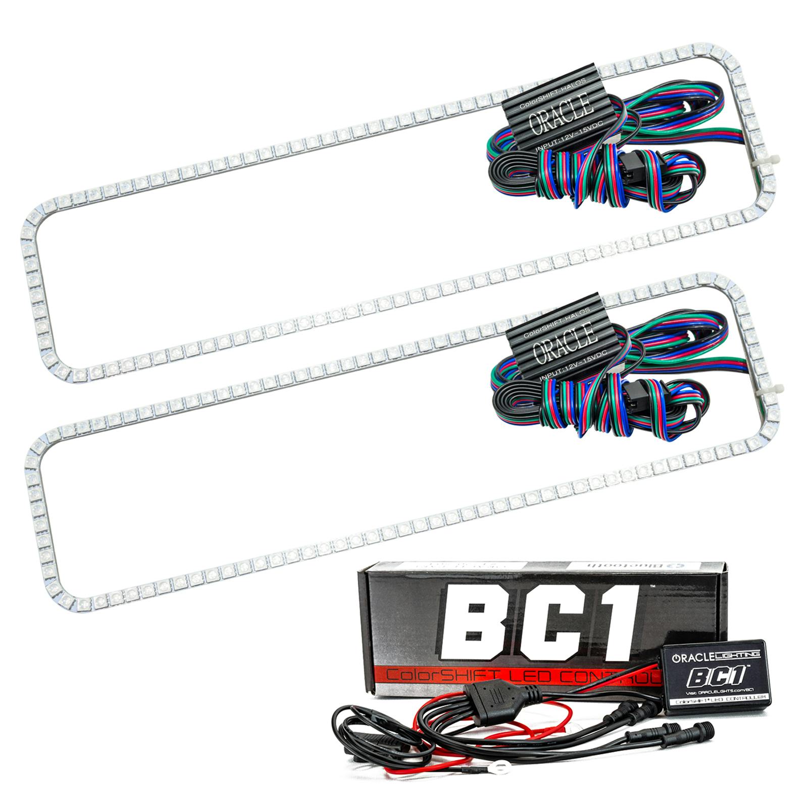 Oracle Lighting 2275-335 1988-1998 GMC Sierra LED Headlight Halo Kit - ColorSHIFT - w/BC2 Controller