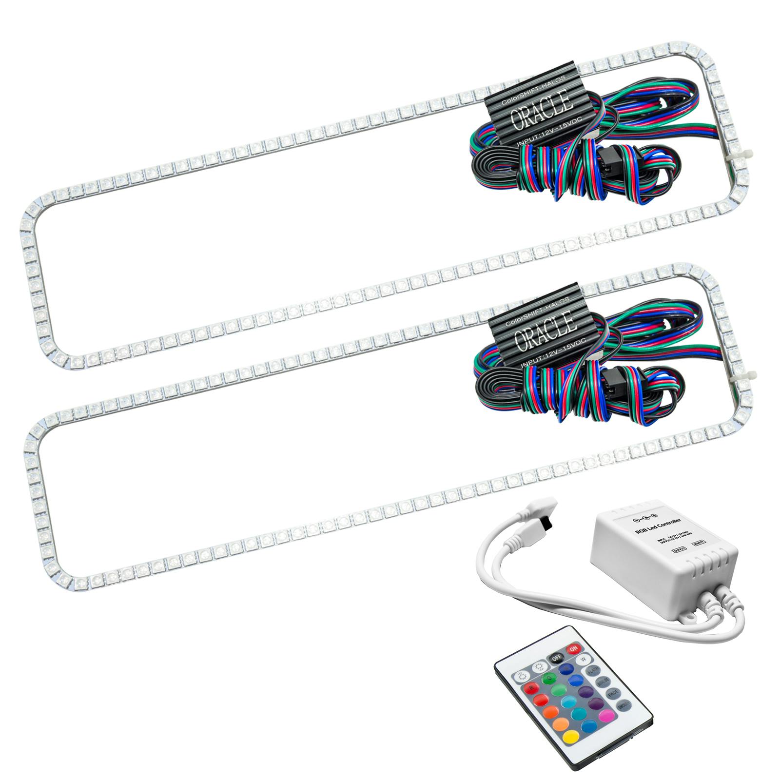 Oracle Lighting 2275-504 1988-1998 GMC Sierra LED Headlight Halo Kit - ColorSHIFT - w/Simple Controller