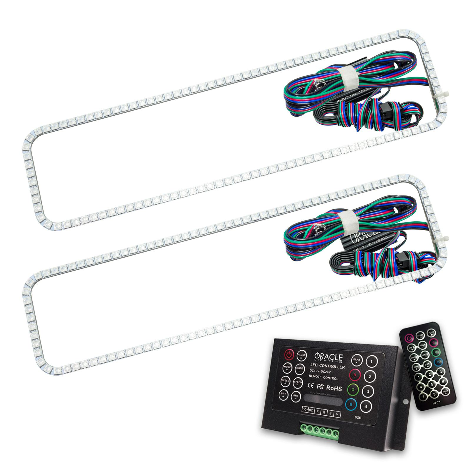 Oracle Lighting 2283-333 1996-1999 GMC Suburban LED Headlight Halo Kit - ColorSHIFT - w/2.0 Controller