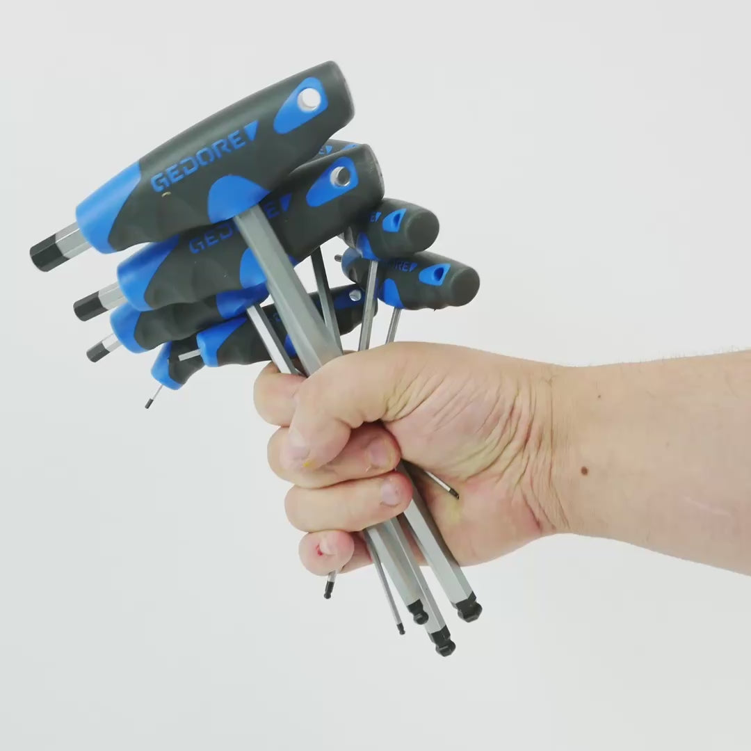 Gedore DT 2142-008 Metric Ball End T-Handle Set 2.0-10mm, 8 Pieces