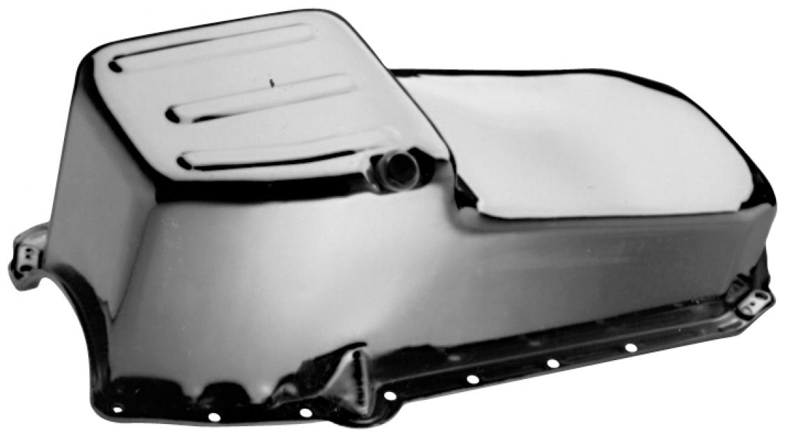 Proform Oil Pan, Street Type Unit, Chrome Plated Steel, Fits Small Block Chevy 1965-1979 66162