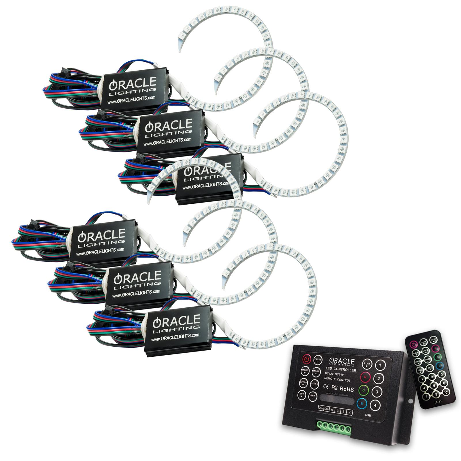 Oracle Lighting 2421-333 2004-2009 Mazda 3 LED Headlight Halo Kit - ColorSHIFT - w/2.0 Controller