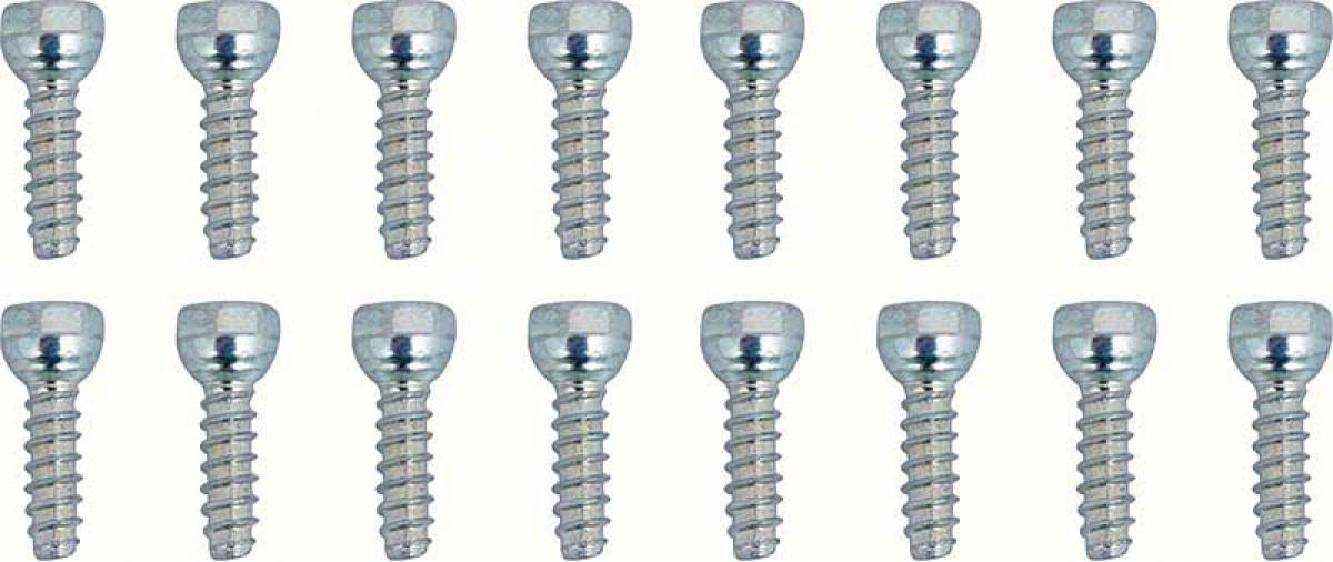 1962-81 Chevrolet, Rally Wheel Hub Cap Ornament Screw, 8-18" x 9/16", Various Models, 16 Piece Set