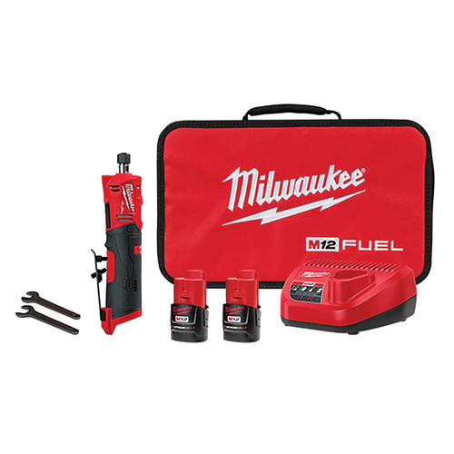 Milwaukee M12 FUEL™ 1/4" Straight Die Grinder 2 Battery Kit