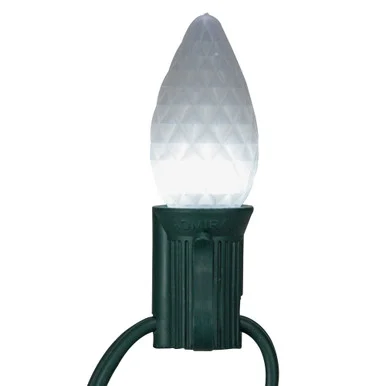 25-Count Faceted LED C7 Pure White Christmas Replacement Bulbs