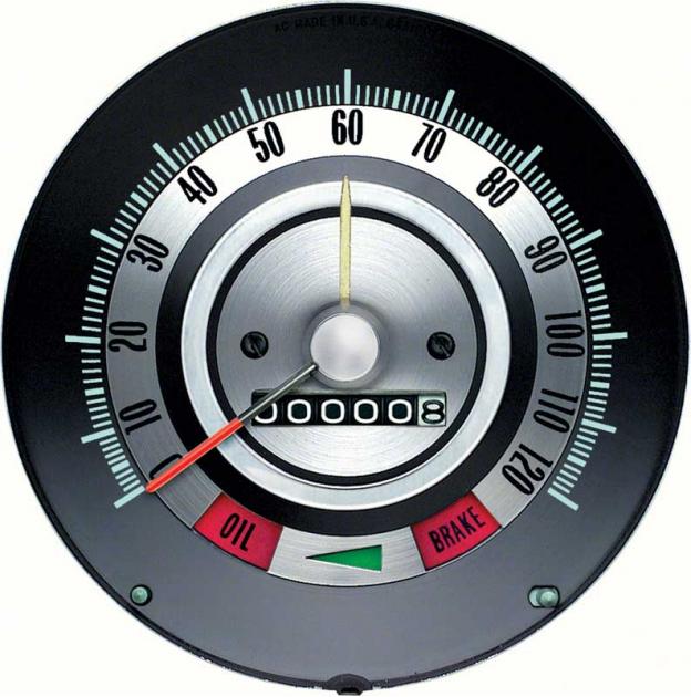 1968 Camaro, Speedometer, 120 MPH, with Speed Warning
