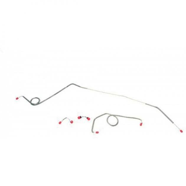 Right Stuff 1967-1969 Camaro Brake Line Set, Front, Steel, 4-Piece, Disc Conversion, For Cars With Power Brakes FKT67DC