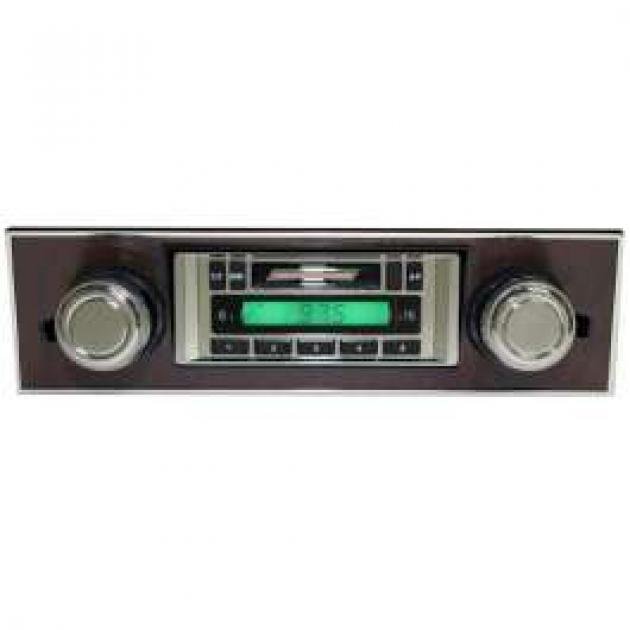 Camaro AM/FM Stereo Radio, USA-230, With Walnut Bezel, Custom Autosound, 1967-1968