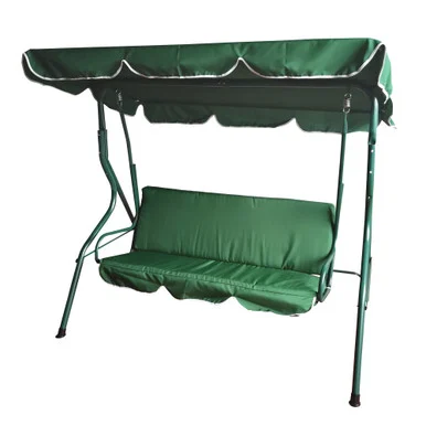 3-Seater Outdoor Patio Swing with Adjustable Canopy – Green: Comfort and Shade in Style