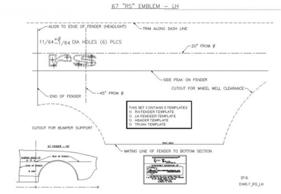 Classic Headquarters 327 Rallysport Emblem Template Kit W-701